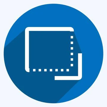 Icon Flip to Front - Long Shadow Style - Simple illustration,Editable stroke Stock Illustration