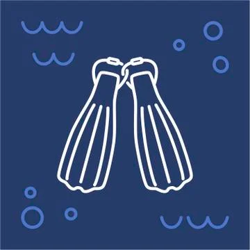 Icon flippers scuba diving Stock Illustration