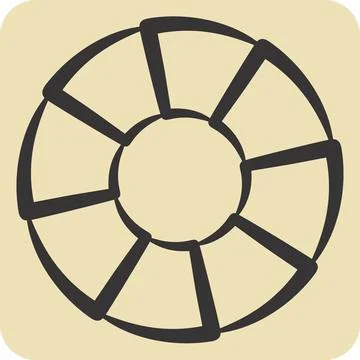 Icon Float. related to Ring symbol. hand drawn style. simple design editabl.. 스톡 일러스트