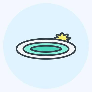 Icon Floating Flowers. suitable for Spa symbol. color mate style. simple desi Stock Illustration