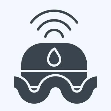 Icon Flood Sensor. related to Smart Home symbol. glyph style. simple design.. Stockillustratie