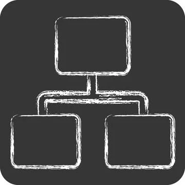 Icon Flow Chart. related to Business Analysis symbol. chalk Style simple de.. Illustrazione stock
