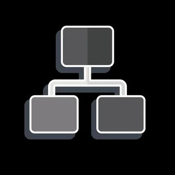 Icon Flow Chart. related to Business Analysis symbol. glossy style simple d.. Illustrazione stock