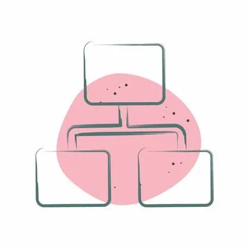 Icon Flow Chart. related to Business Analysis symbol. Color Spot Style simp.. イラスト素材