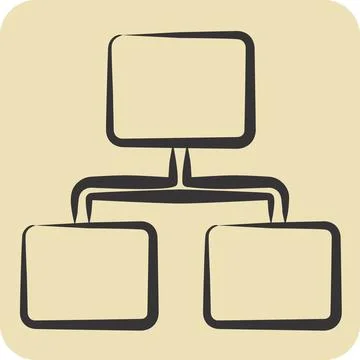 Icon Flow Chart. related to Business Analysis symbol. hand drawn style simp.. Stock Illustration