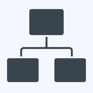 Icon Flow Chart. related to Business Analysis symbol. glyph style. simple d.. Illustrazione stock