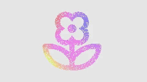 Icon flower daffodil is made up of LED square shapes that shimmer and flicker. 스톡 동영상 297245945