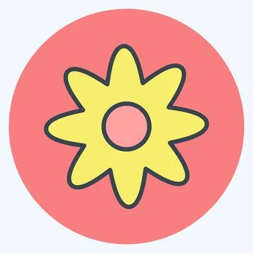 Icon Flower. suitable for Spa symbol. color mate style. simple design editabl Stock Illustration