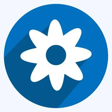 Icon Flower. suitable for Spa symbol. long shadow style. simple design editab Stock Illustration