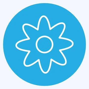 Icon Flower. suitable for Spa symbol. blue eyes style. simple design editable Stock Illustration
