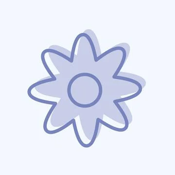 Icon Flower. suitable for Spa symbol. two tone style. simple design editable. Stock Illustration