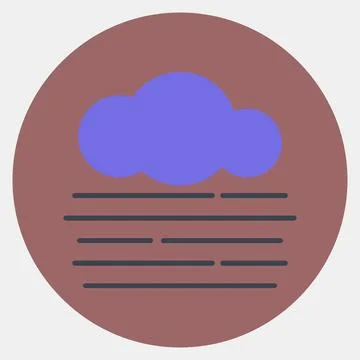 Icon fog. Weather elements symbol. Icons in color mate style. Good for prin.. Illustrazione stock