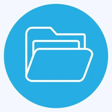 Icon Folder 1. suitable for Web Interface symbol. blue eyes style. simple des Stock Illustration