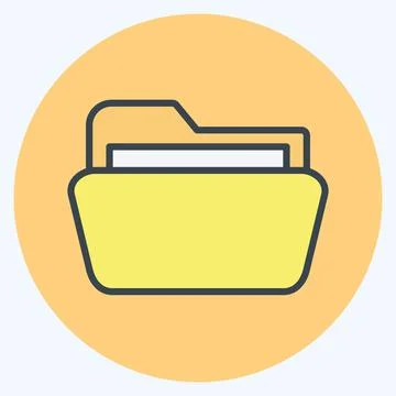 Icon Folder 2. suitable for Web Interface symbol. color mate style. simple de 스톡 일러스트