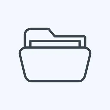 Icon Folder 2. suitable for Web Interface symbol. line style. simple design e 스톡 일러스트
