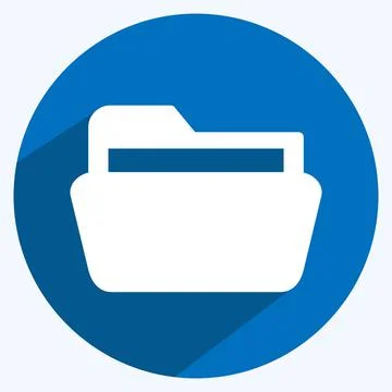 Icon Folder 2. suitable for Web Interface symbol. long shadow style. simple d Stock Illustration