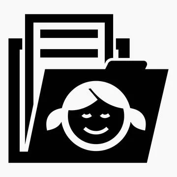 Icon folder and emoticon with a smile. Stock Illustration