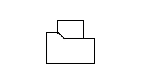 Icon of a folder in black and white, illustrating a common symbol for docum.. Video stock 332768487