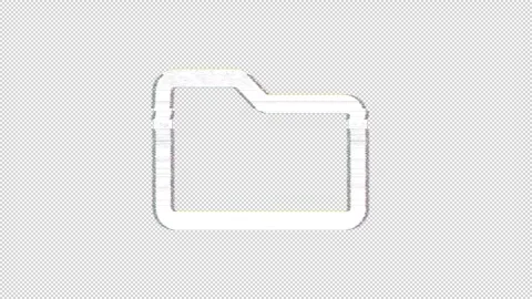 Icon folder is distorted. Glitch. Noise, chromatic aberration, geometric Stock Footage 303396830