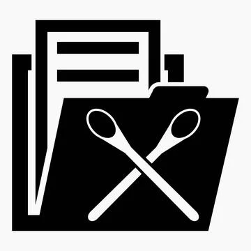 Icon folder with documents and spoons 스톡 일러스트
