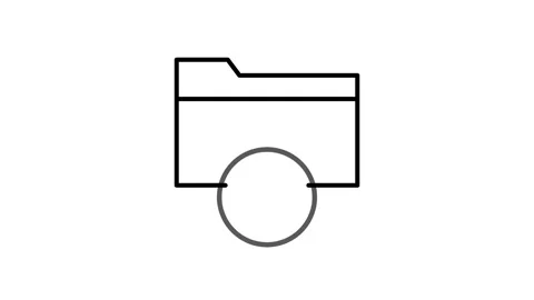 Icon of a folder featuring a downward-pointing arrow, symbolizing file down.. Stock Footage 332853555