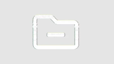 Icon folder minus is distorted. Glitch. Noise, chromatic aberration, geometric Stock Footage 303395514
