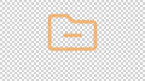 Icon folder minus is made of yellow grains of sand. Some grains of sand fall Stock Illustration