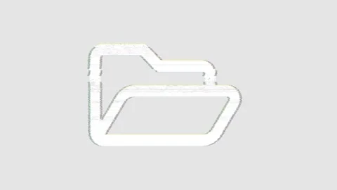 Icon folder open is distorted. Glitch. Noise, chromatic aberration, geometric Stock Footage 303395704