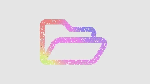 Icon folder open is made up of LED square shapes that shimmer and flicker. There Video stock 293281744