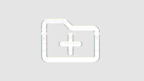 Icon folder plus is distorted. Glitch. Noise, chromatic aberration, geometric Stock Footage 303395564
