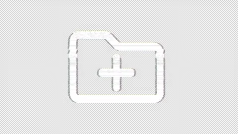 Icon folder plus is distorted. Glitch. Noise, chromatic aberration, geometric Stock Footage 303396882