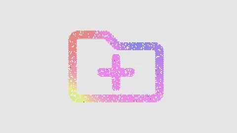 Icon folder plus is made up of LED square shapes that shimmer and flicker. There Video stock 293284414