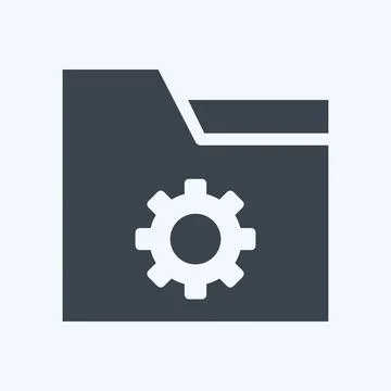Icon Folder Settings. suitable for User Interface symbol. glyph style. simple Illustrazione stock