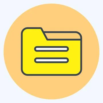 Icon Folder. suitable for web interface symbol. color mate style. simple desi Illustrazione stock
