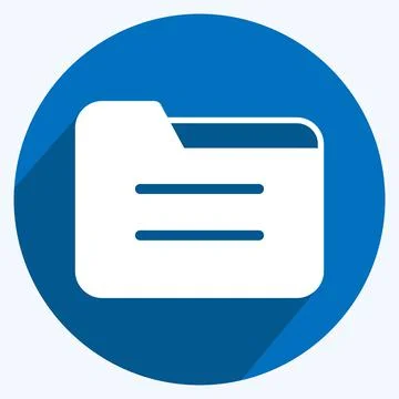 Icon Folder. suitable for web interface symbol. long shadow style. simple des Stock-Illustration