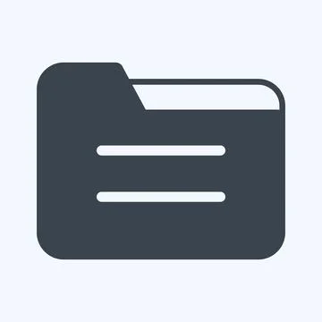 Icon Folder. suitable for web interface symbol. glyph style. simple design ed Illustrazione stock