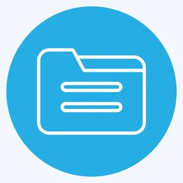 Icon Folder. suitable for web interface symbol. blue eyes style. simple desig Illustrazione stock