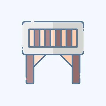Icon Folding Table. related to Camping symbol. doodle style. simple design .. Stock Illustration