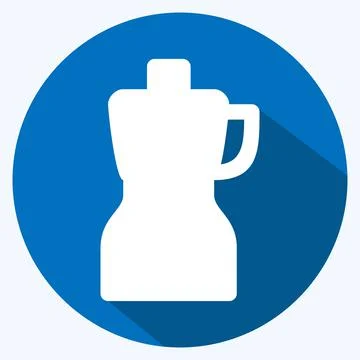 Icon Food Processor - Long Shadow Style - Simple illustration,Editable stroke イラスト素材