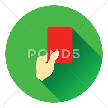 Referee hand(red card) Stock Photo