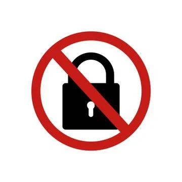 Icon forbidden lock sign. Vector illustration eps 10 Stock Illustration