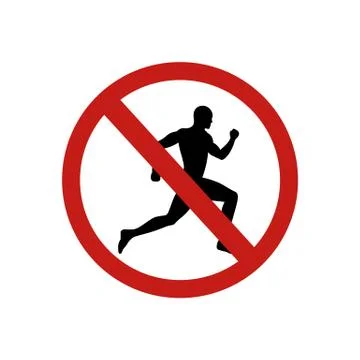 Icon forbidden run sign. Vector illustration eps 10 Stock Illustration