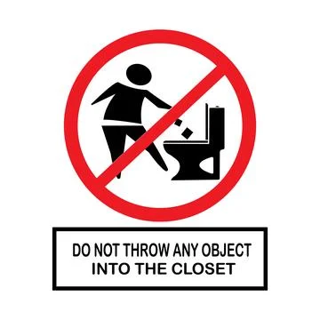 Icon forbids flushing anything down the toilet Stock Illustration