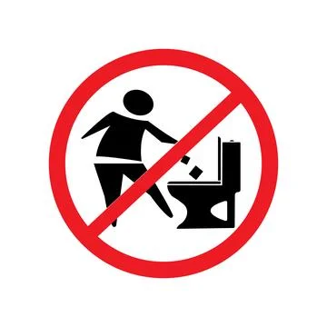 Icon forbids flushing anything down the toilet Stock Illustration
