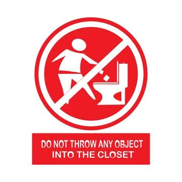 Icon forbids flushing anything down the toilet Stock Illustration