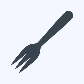 Icon Fork - Glyph Style - Simple illustration,Editable stroke Stock Illustration