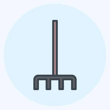 Icon Fork picking leaves. suitable for garden symbol. color mate style. simpl Illustration