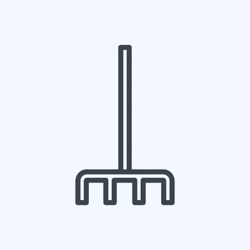 Icon Fork picking leaves. suitable for garden symbol. line style. simple desi Illustration