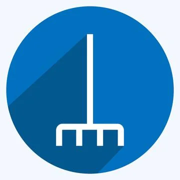 Icon Fork picking leaves. suitable for garden symbol. long shadow style. simp Illustration