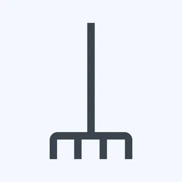 Icon Fork picking leaves. suitable for garden symbol. glyph style. simple des Illustration